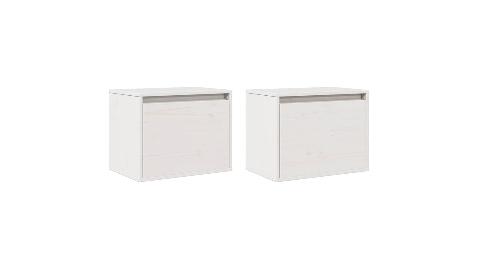 vidaXL 2 Piece White Solid Pine Wood 45 x 30 x 35cm Wall Cabinet