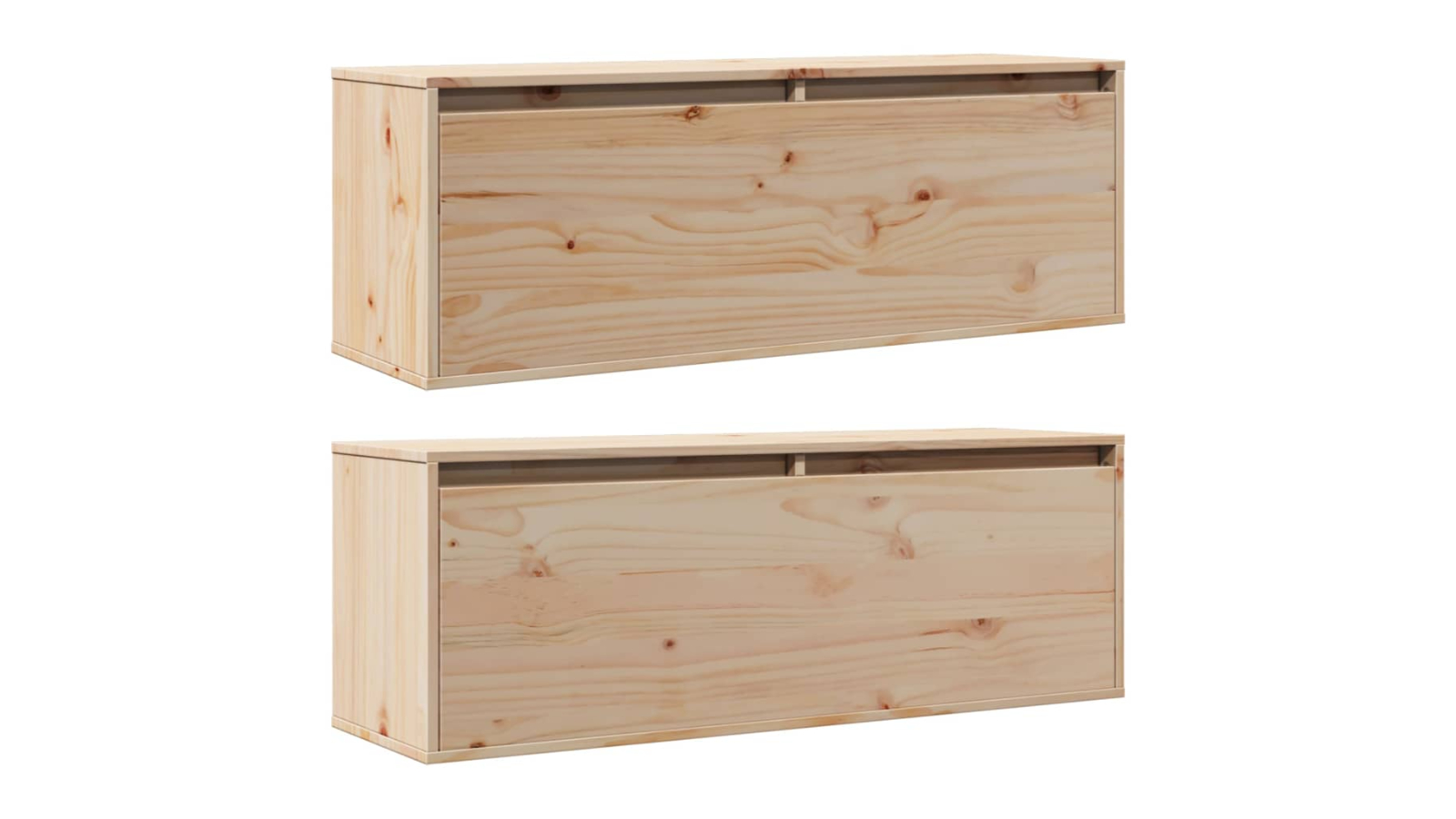 vidaXL 2 Piece Solid Pine Wood 100 x 30 x 35cm Wall Cabinet
