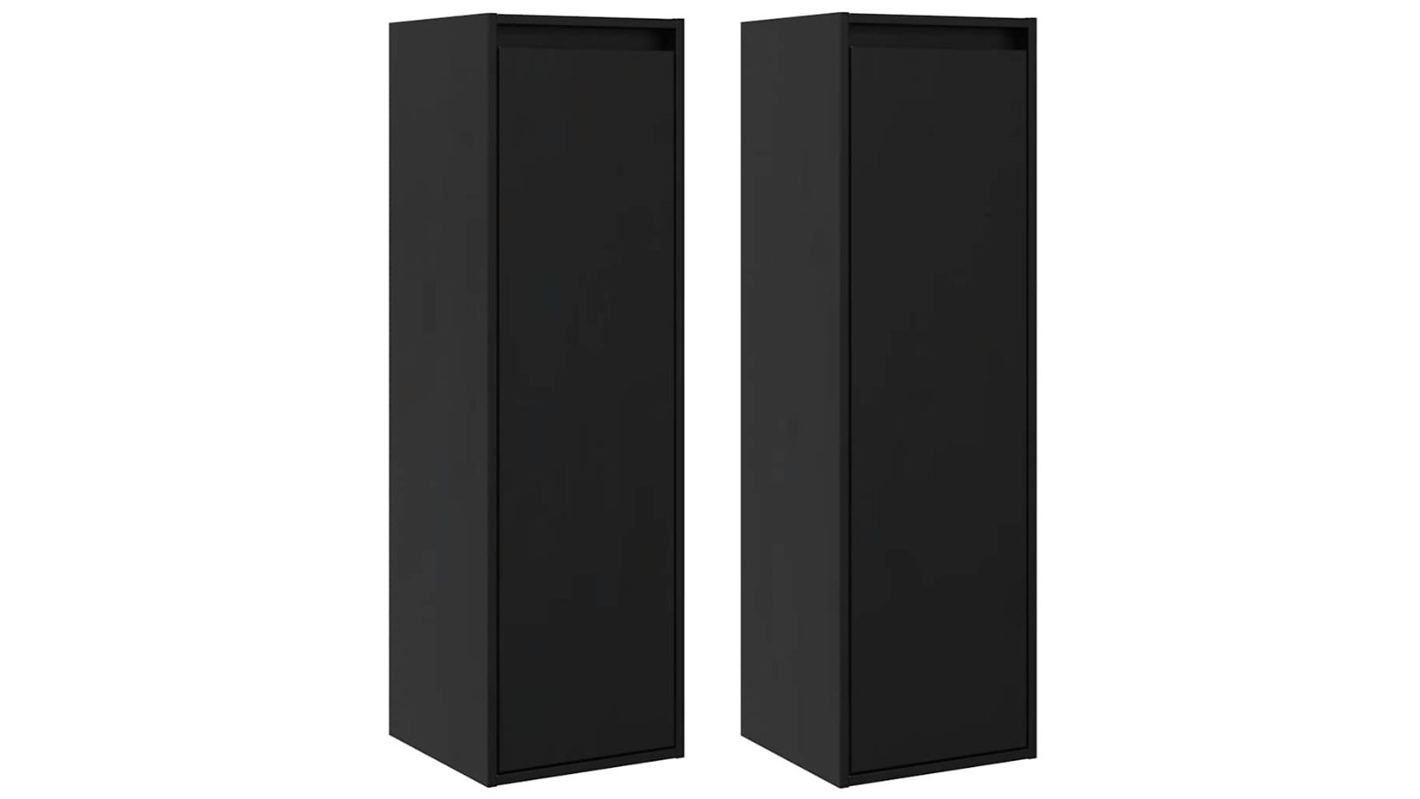 vidaXL 2 Piece Black Solid Pine Wood 30 x 30 x 100cm Wall Cabinet