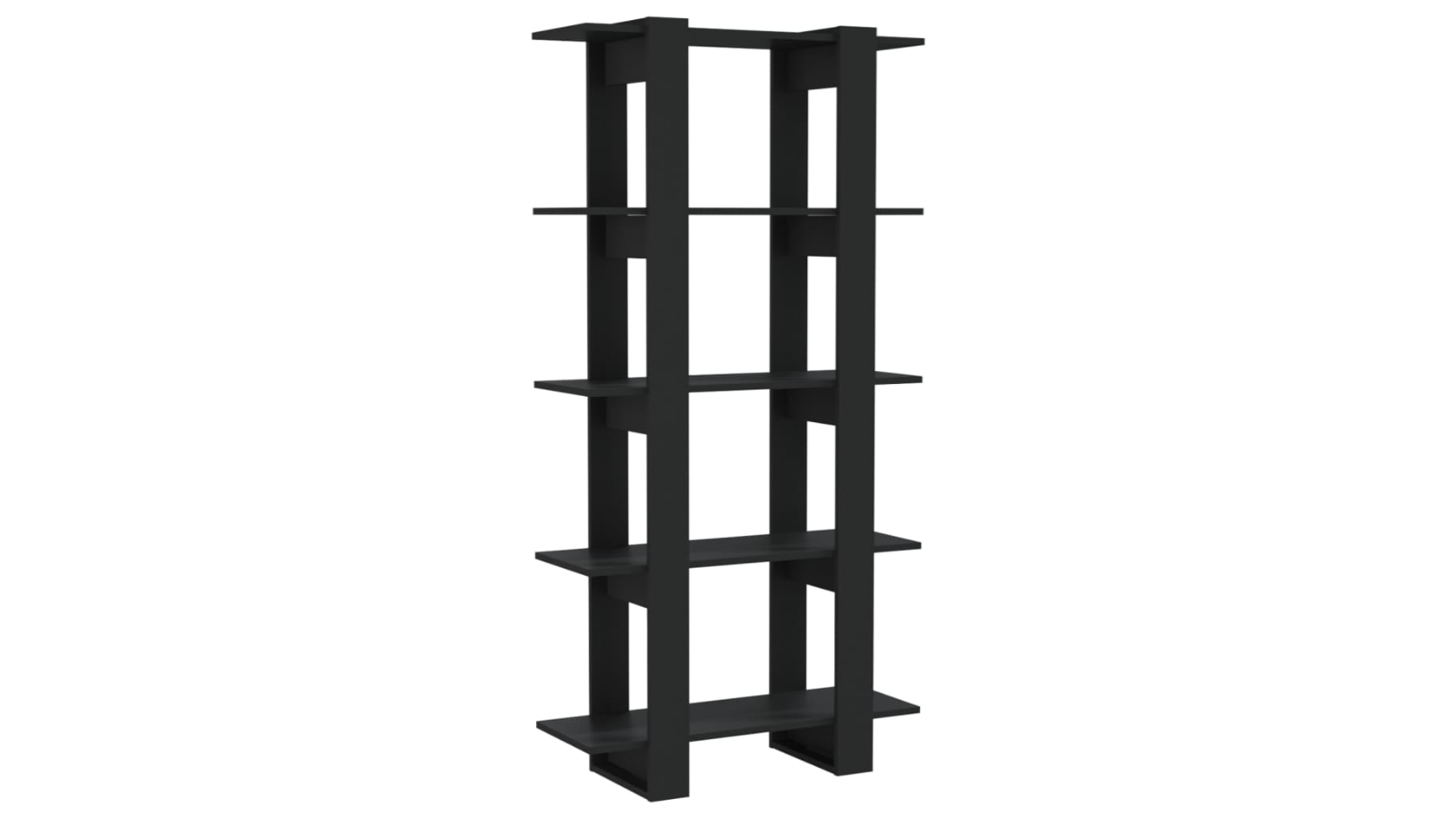 vidaXL Black Engineered Wood 80 x 30 x 160cm Book Cabinet Room Divider