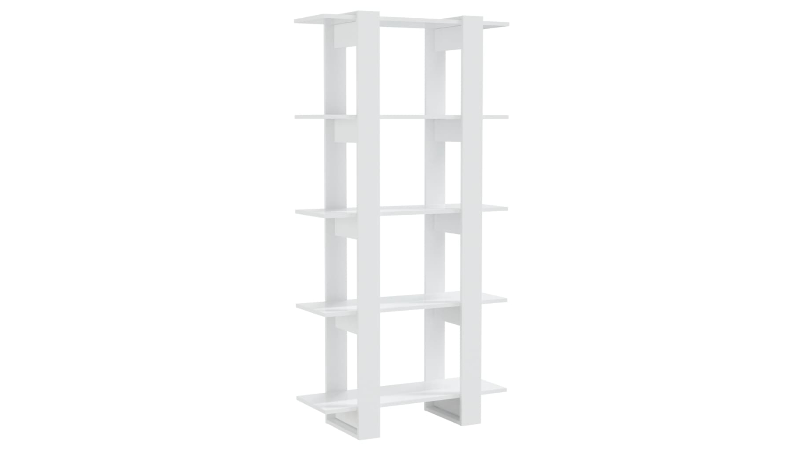 vidaXL High Gloss White 80 x 30 x 160cm Book Cabinet/Room Divider