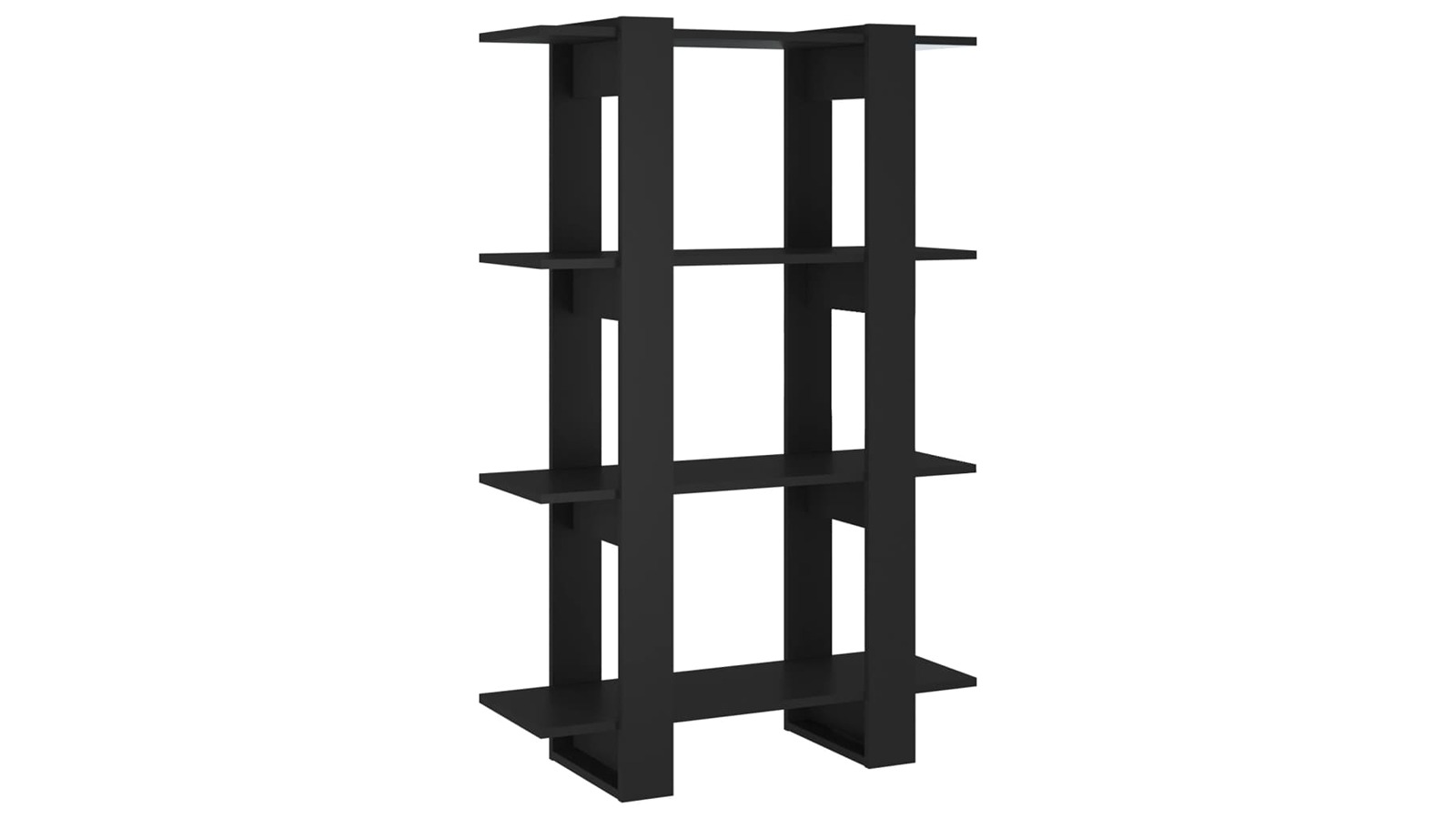vidaXL 80 x 30 x 123.5cm Book Cabinet/Room Divider - Black