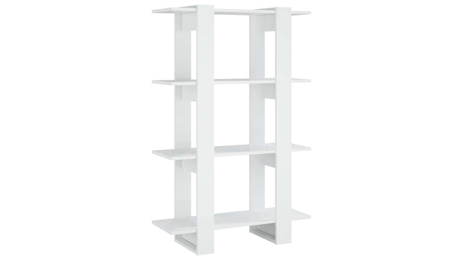 vidaXL 80 x 30 x 123.5cm Book Cabinet/Room Divider - High Gloss White