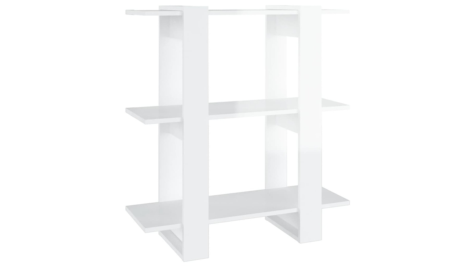 vidaXL High Gloss White 80 x 30 x 87cm Book Cabinet/Room Divider