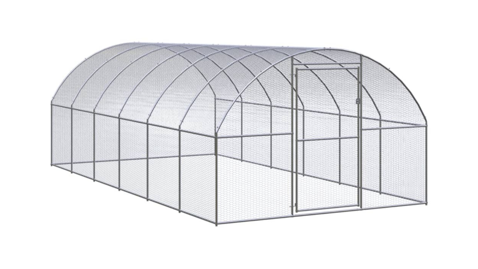 vidaXL Galvanised Steel Outdoor Chicken Coop - 3 x 6 x 2metre