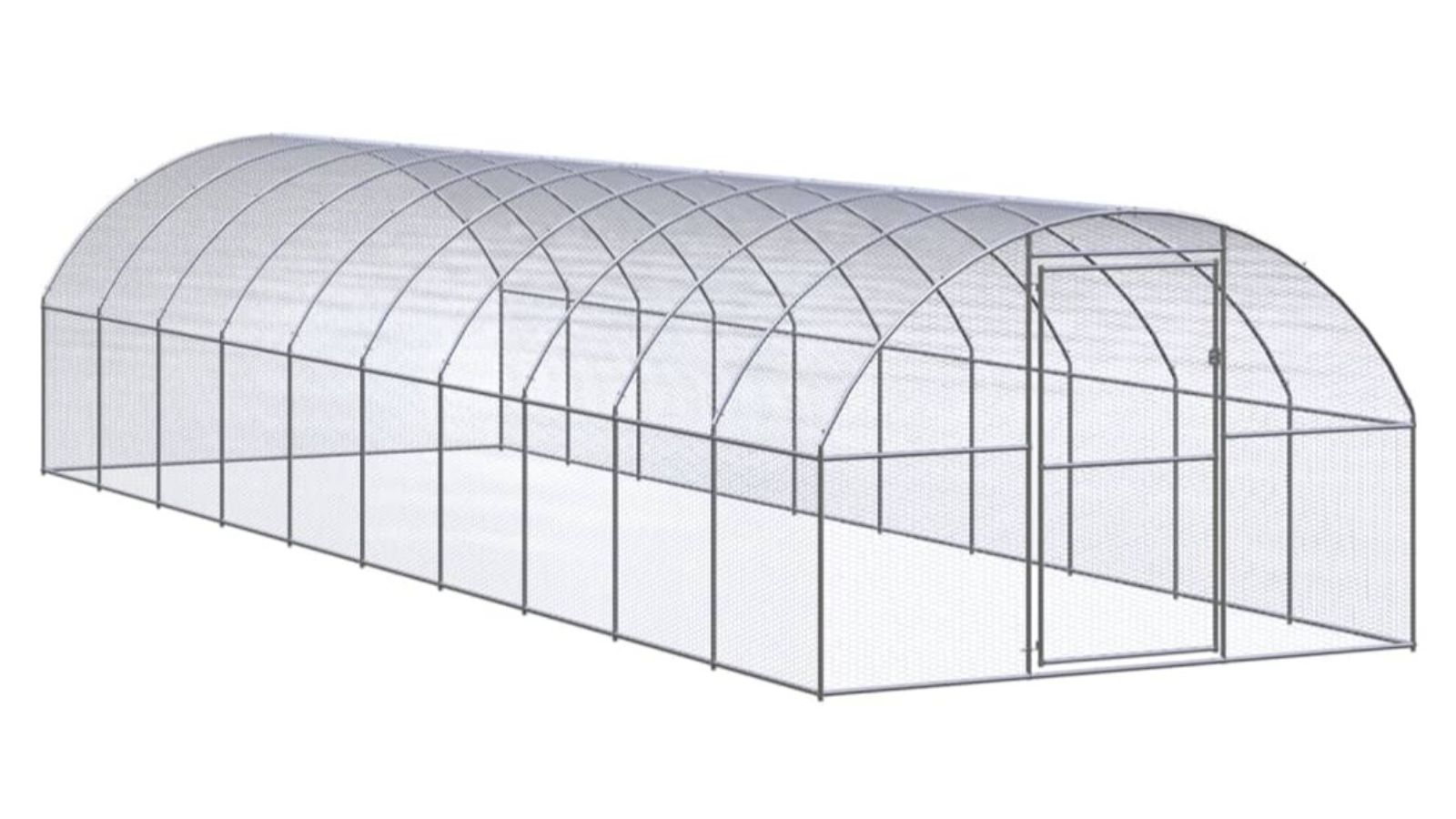 vidaXL Galvanised Steel Outdoor Chicken Coop - 3 x 10 x 2metre