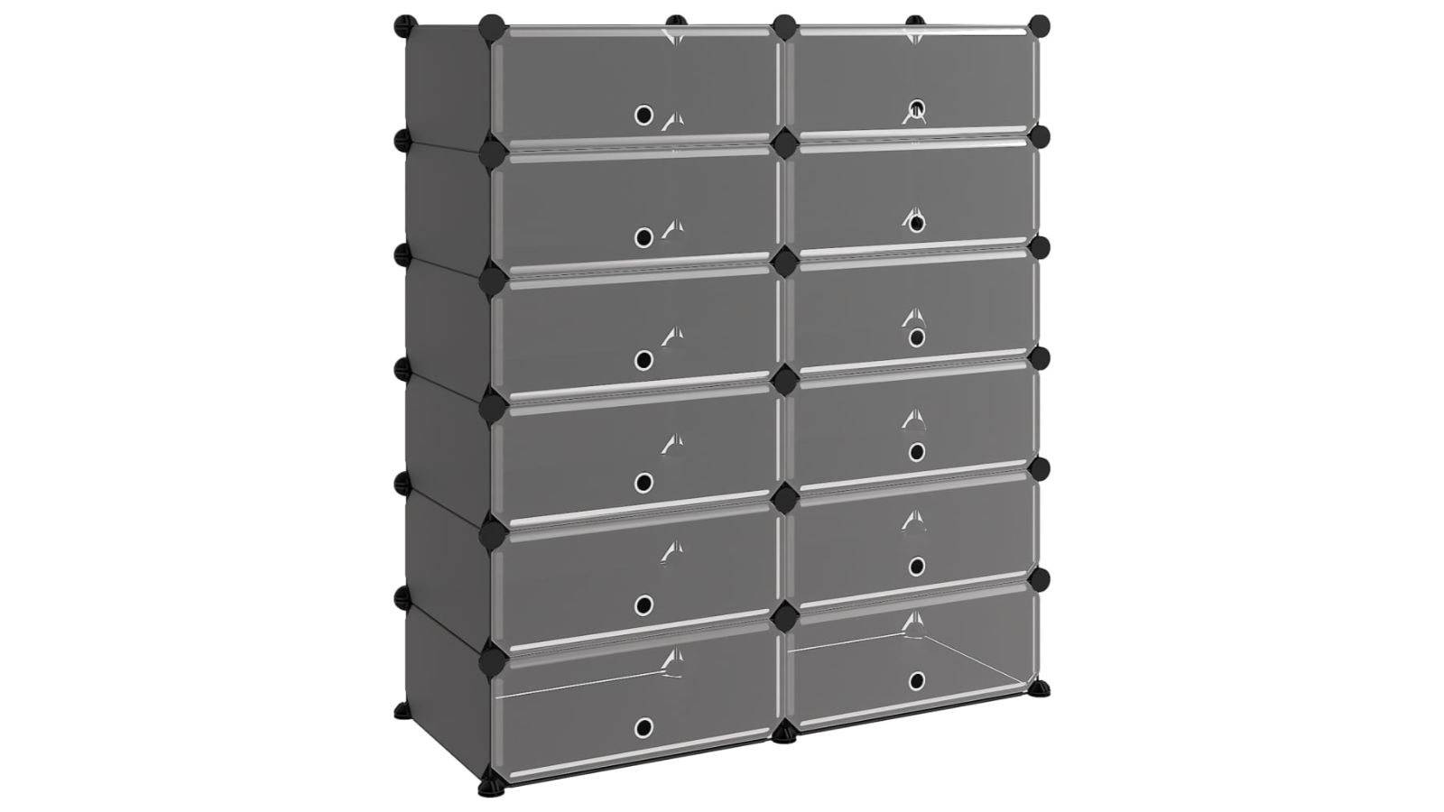 vidaXL 94.5 x 36.5 x 106cm Plastic Panel Shoe Rack - Black