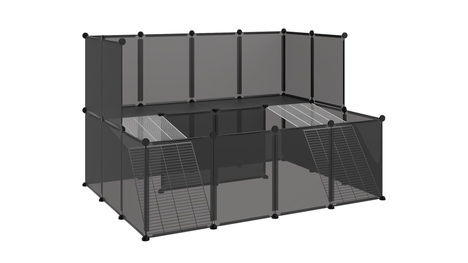 vidaXL Polypropylene and Steel Black Small Animal Cage - 143 x 107 x 93cm 