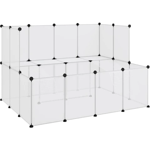 vidaXL Polypropylene and Steel Transparent Small Animal Cage - 143 x 107 x 93cm