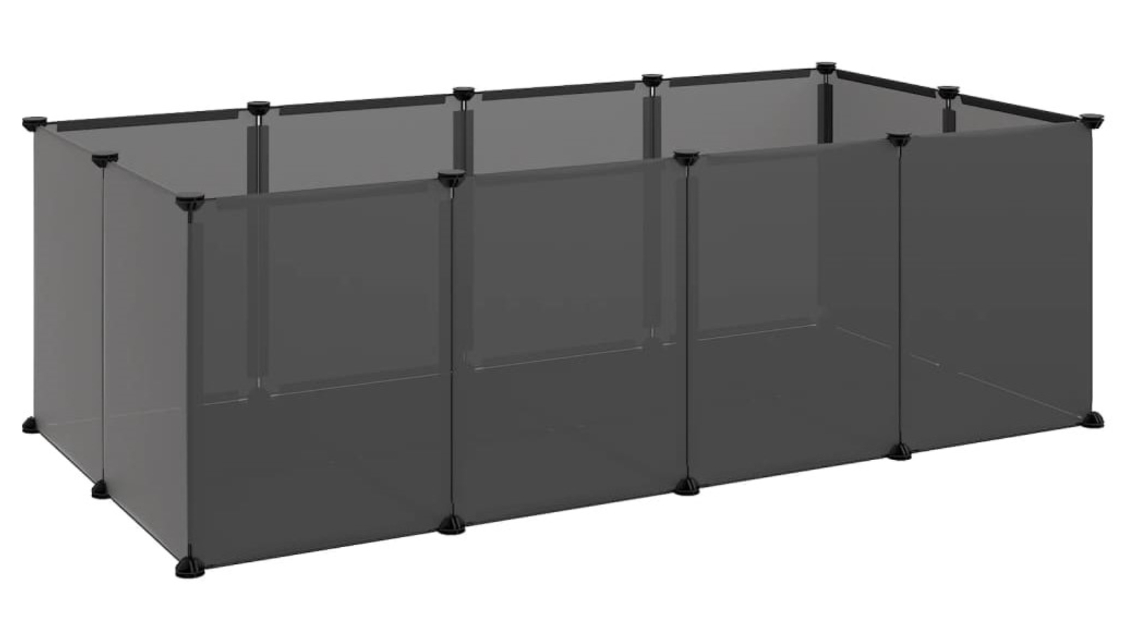 vidaXL Polypropylene and Steel Black Small Animal Cage - 144 x 74 x 46.5cm 
