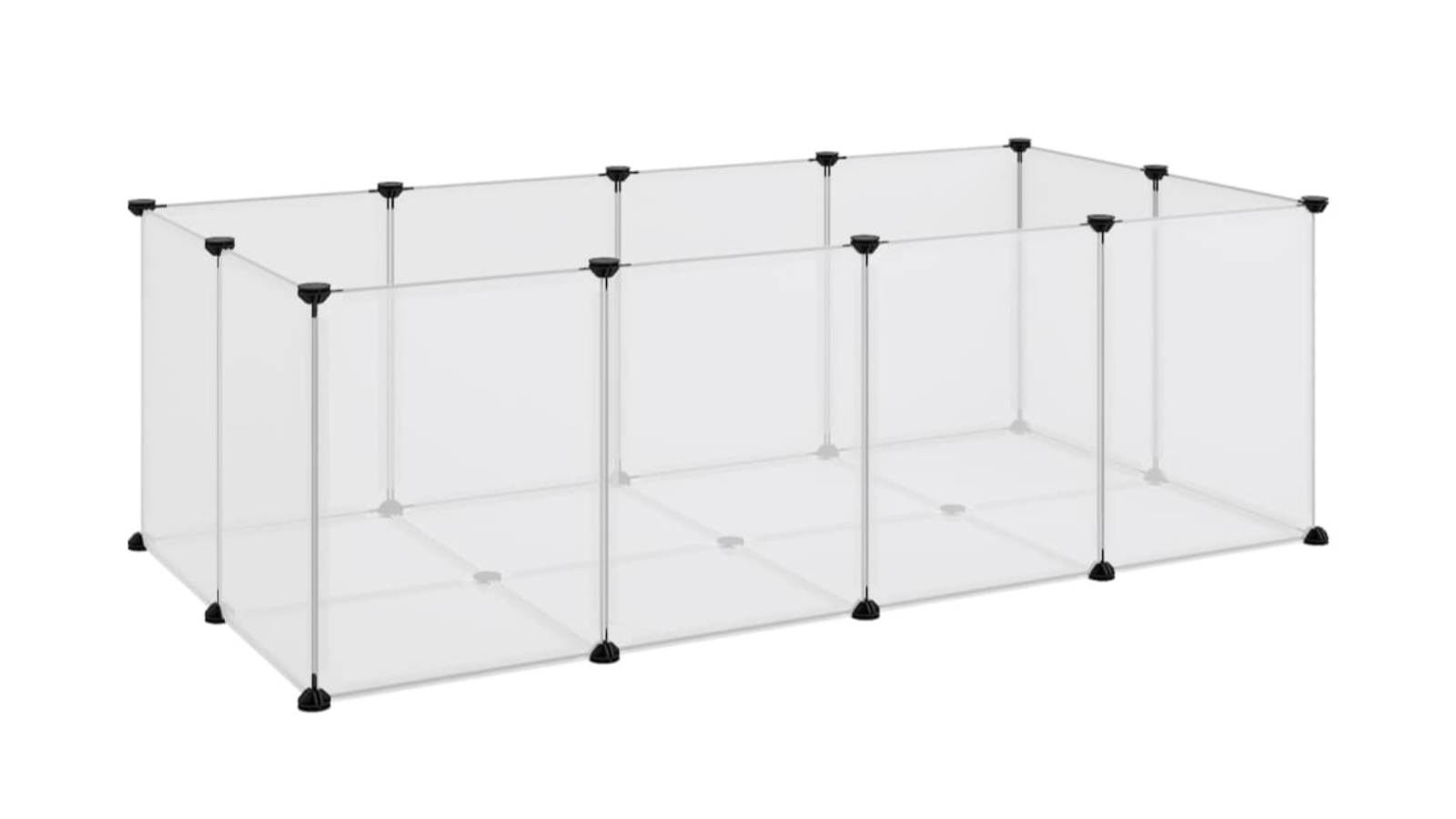 vidaXL Polypropylene and Steel Transparent Small Animal Cage - 144 x 74 x 46.5cm