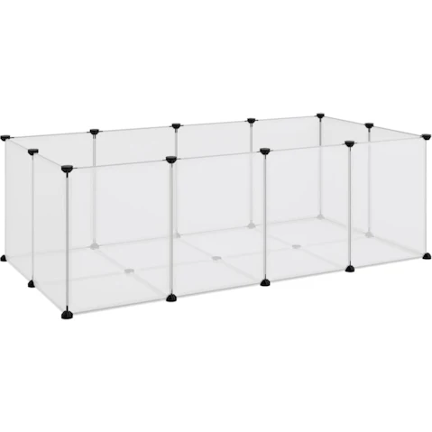 vidaXL Polypropylene and Steel Transparent Small Animal Cage - 144 x 74 x 46.5cm