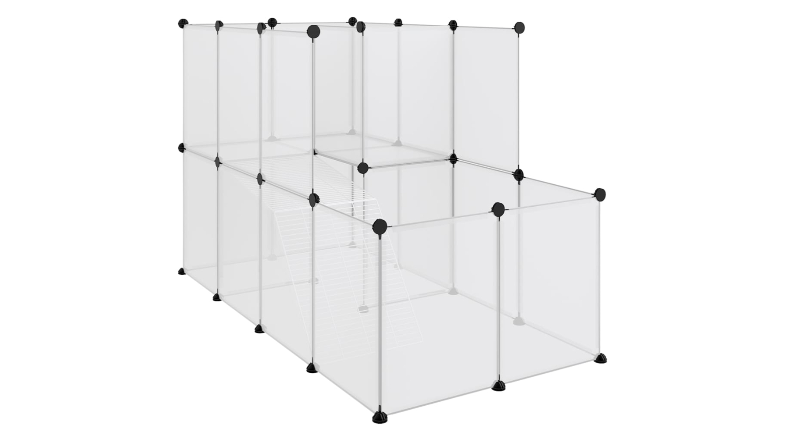 vidaXL Polypropylene and Steel Transparent Small Animal Cage - 142 x 74 x 93cm 