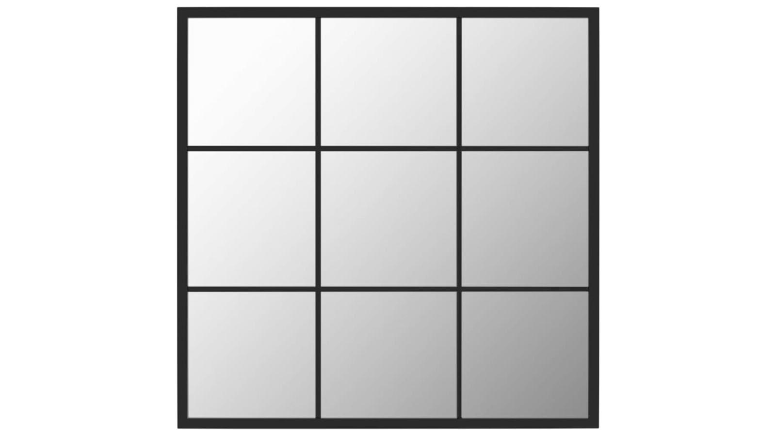 vidaXL Black Metal 60 x 60cm Wall Mirror 