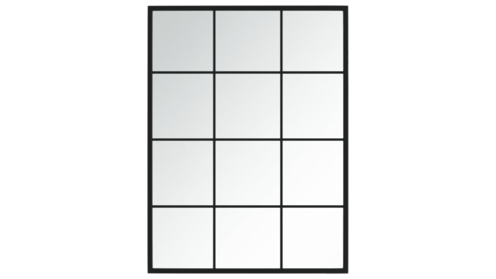 vidaXL Black Metal 80 x 60cm Wall Mirror