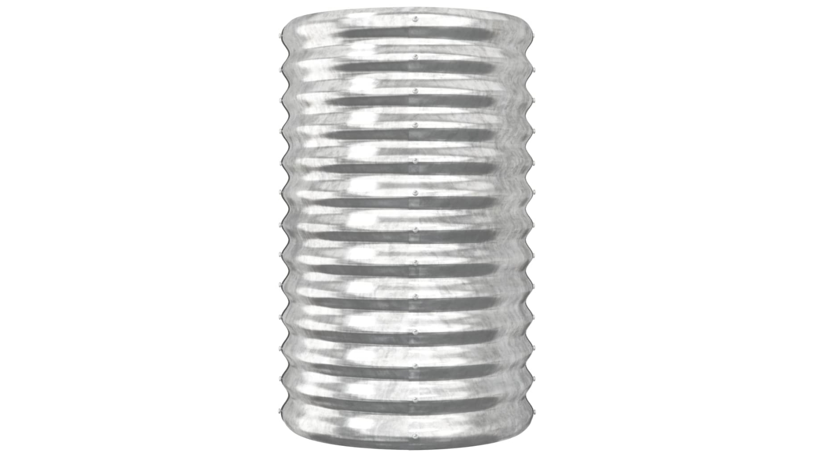vidaXL Small Powder-Coated Steel Garden Planter - Silver
