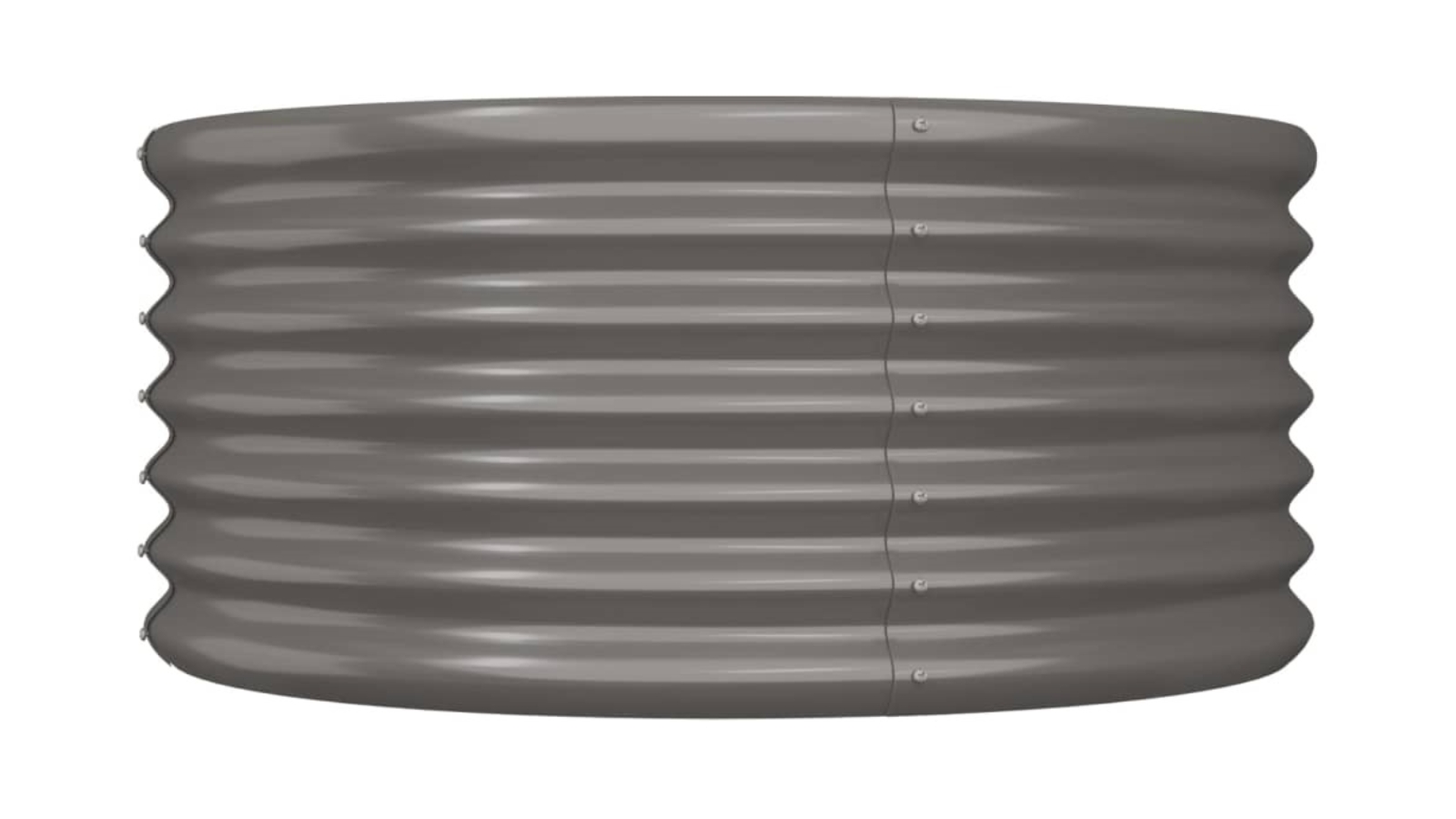 vidaXL Medium Powder-Coated Steel Garden Planter - Grey
