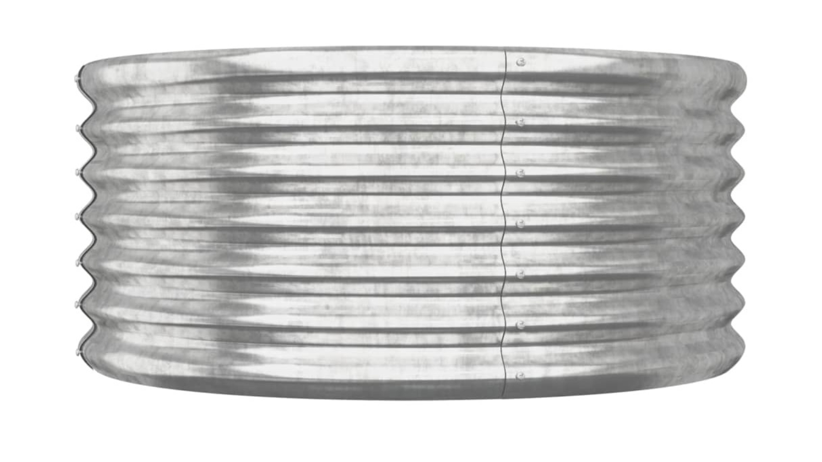 vidaXL Medium Powder-Coated Steel Garden Planter - Silver