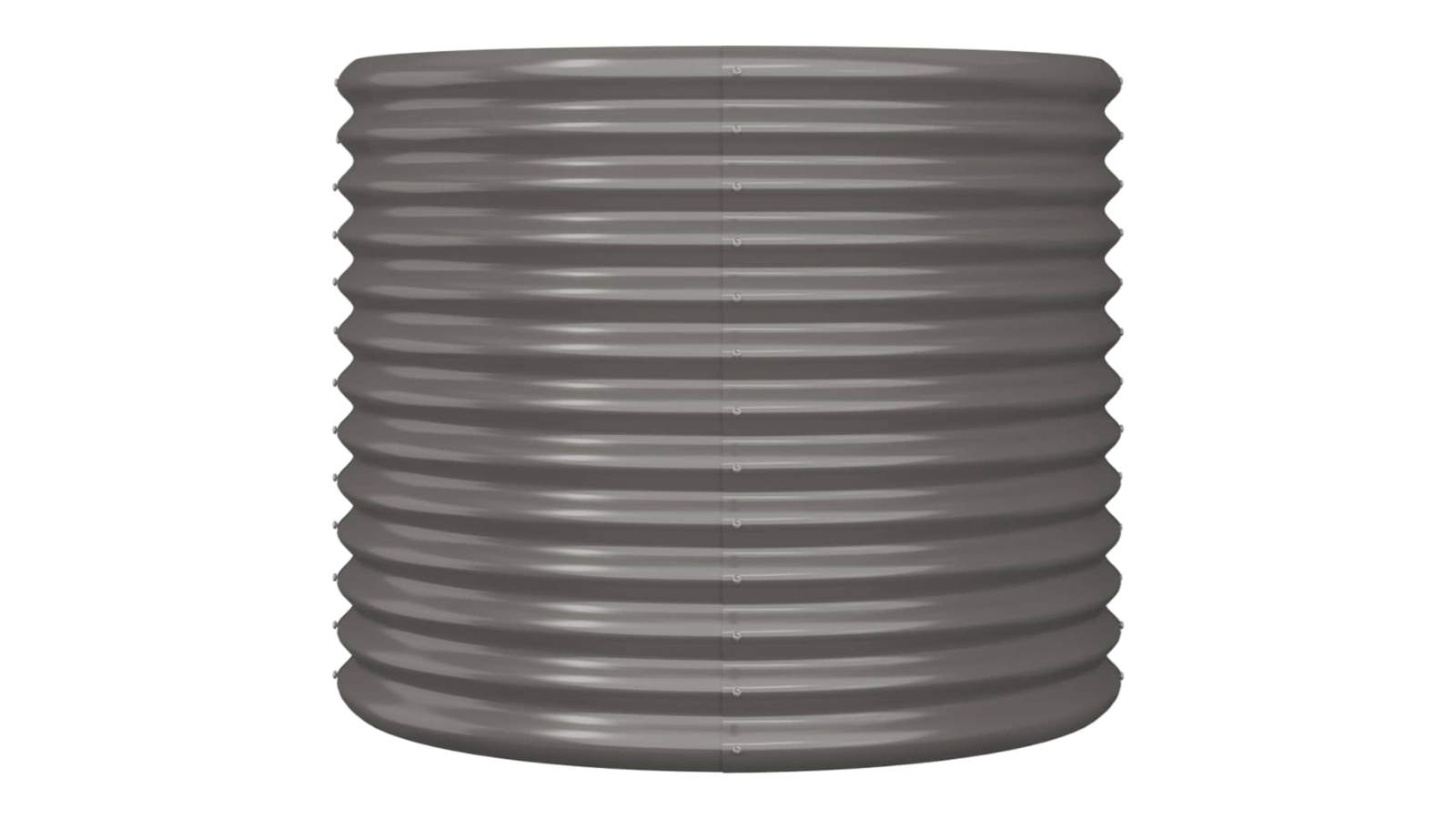 vidaXL Large Powder-Coated Steel Garden Planter - Grey