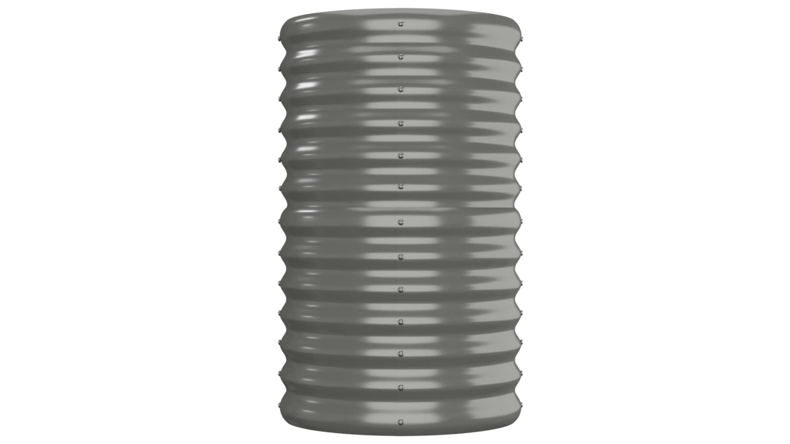 vidaXL Powder-Coated Steel Medium Garden Planter - Grey