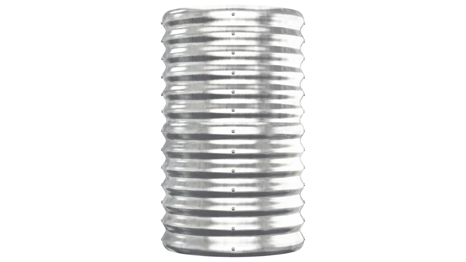 vidaXL Powder-Coated Steel Medium Garden Planter - Silver