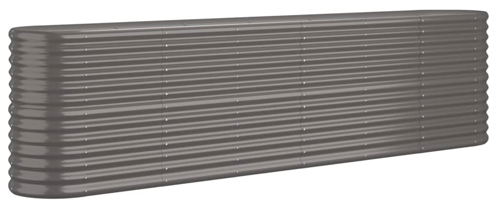 vidaXL Powder-coated Steel 260 x 40 x 68cm Garden Planter - Grey