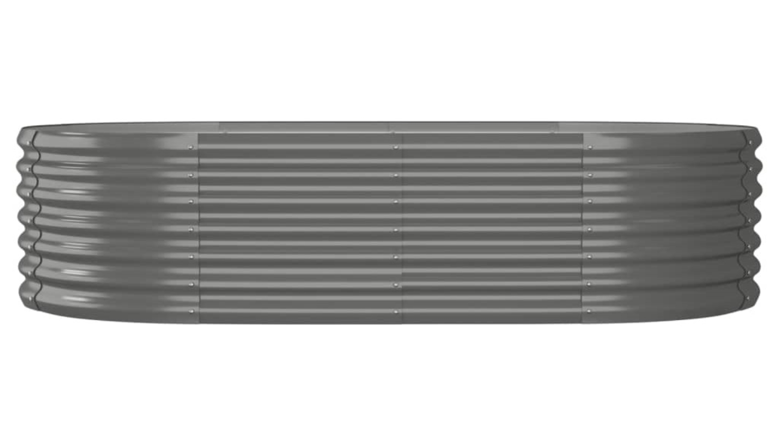 vidaXL Powder-coated Steel 152 x 80 x 36cm Garden Planter - Grey