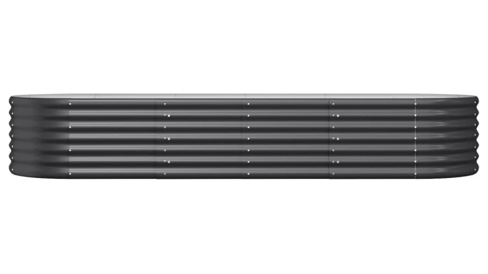 vidaXL Powder-coated Steel 224 x 80 x 36cm Garden Planter - Anthracite