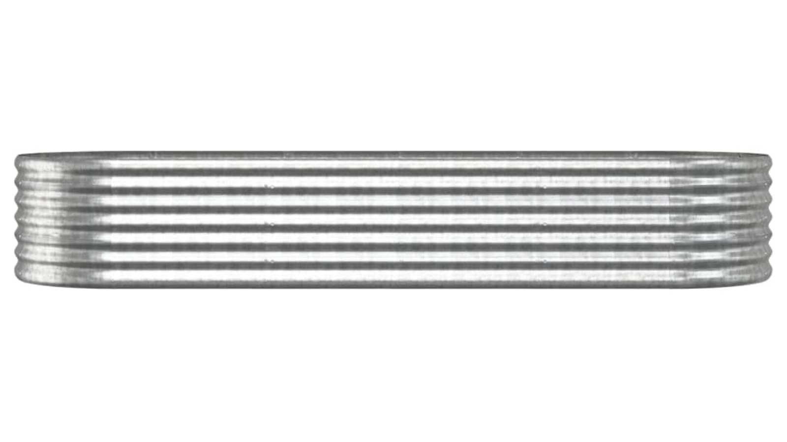 vidaXL Powder-coated Steel 224 x 80 x 36cm Garden Planter - Silver