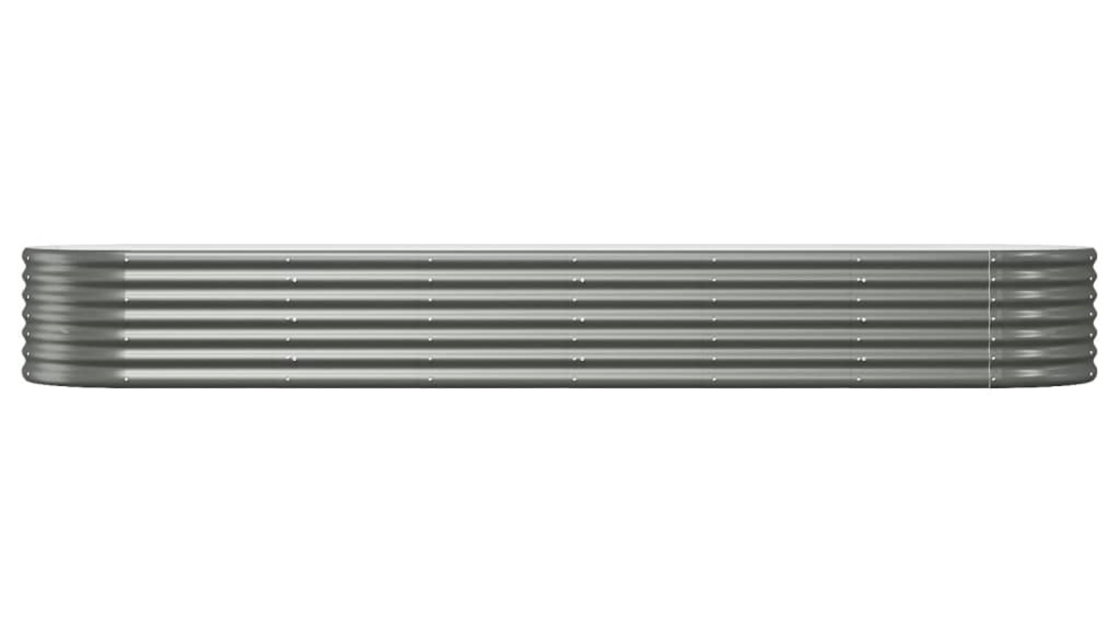 vidaXL Powder-coated Steel Grey Garden Planter - 296 x 80 x 36cm