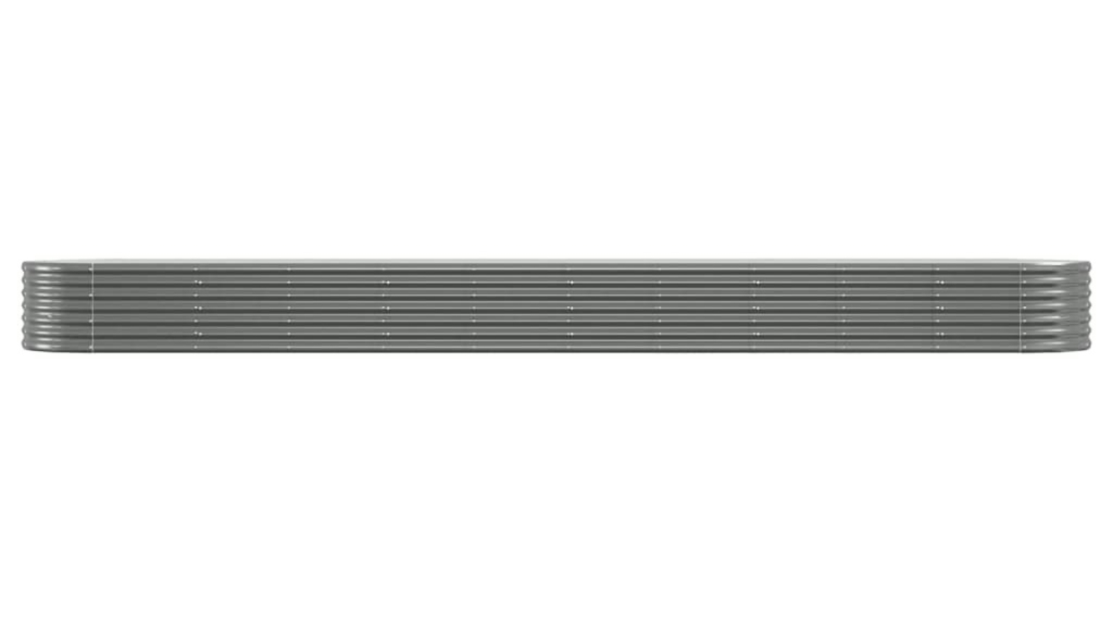 vidaXL Powder-coated Steel Grey Garden Planter - 440 x 80 x 36cm