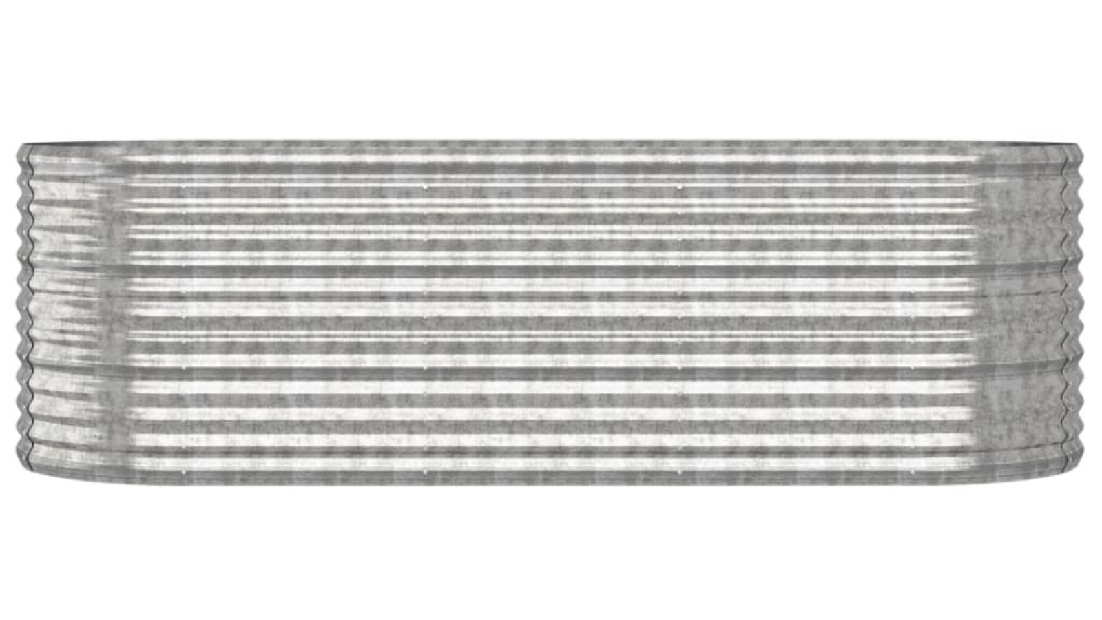 vidaXL Powder-coated Steel 224 x 80 x 68cm Garden Planter - Silver