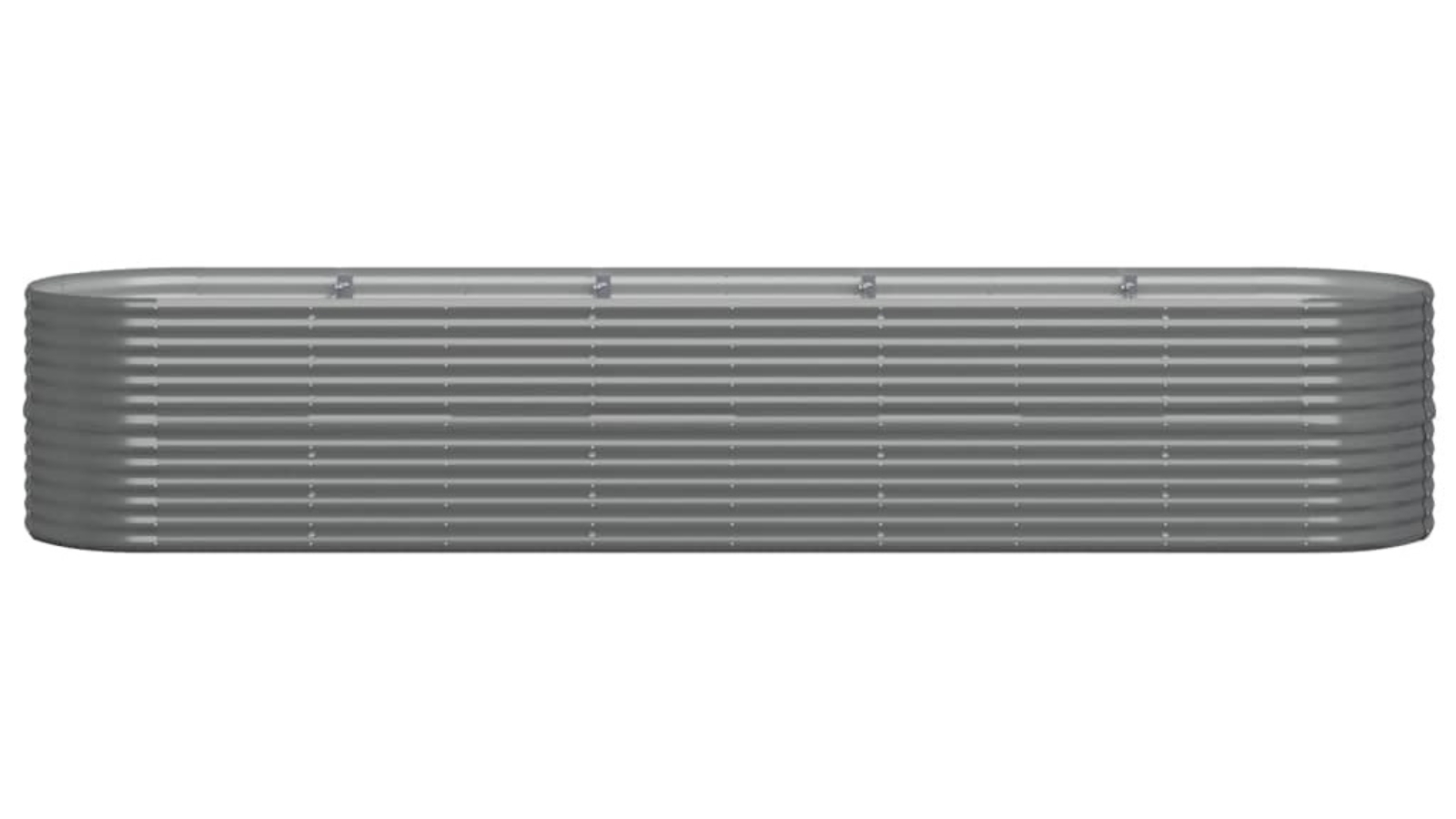vidaXL Powder-coated Steel 368 x 80 x 68cm Garden Planter - Grey