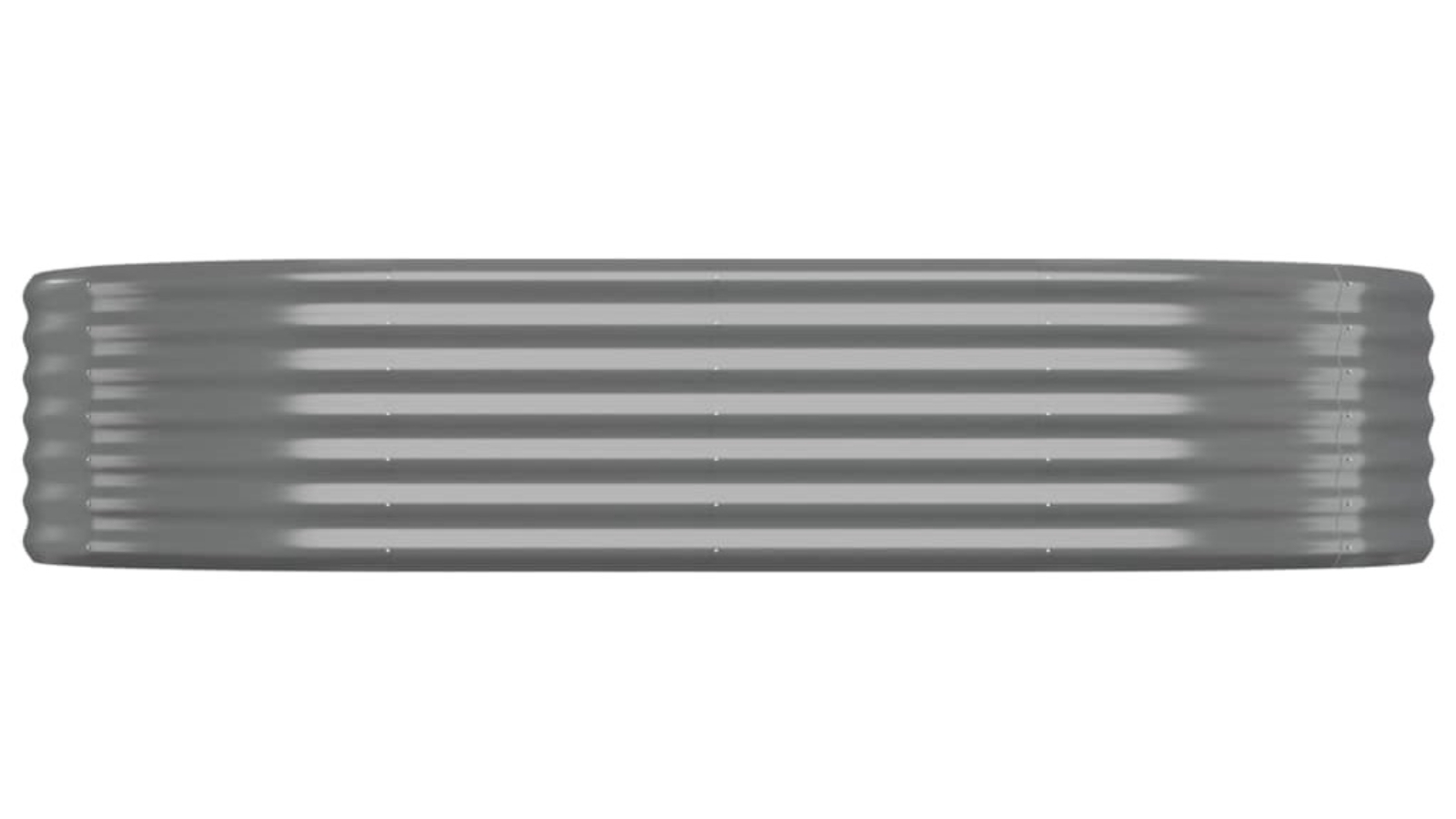 vidaXL Powder-coated Steel Grey Garden Planter - Medium