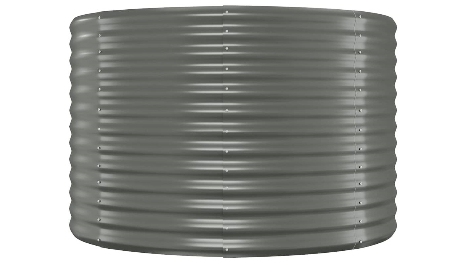 vidaXL Powder-coated Steel Grey Garden Planter - Small
