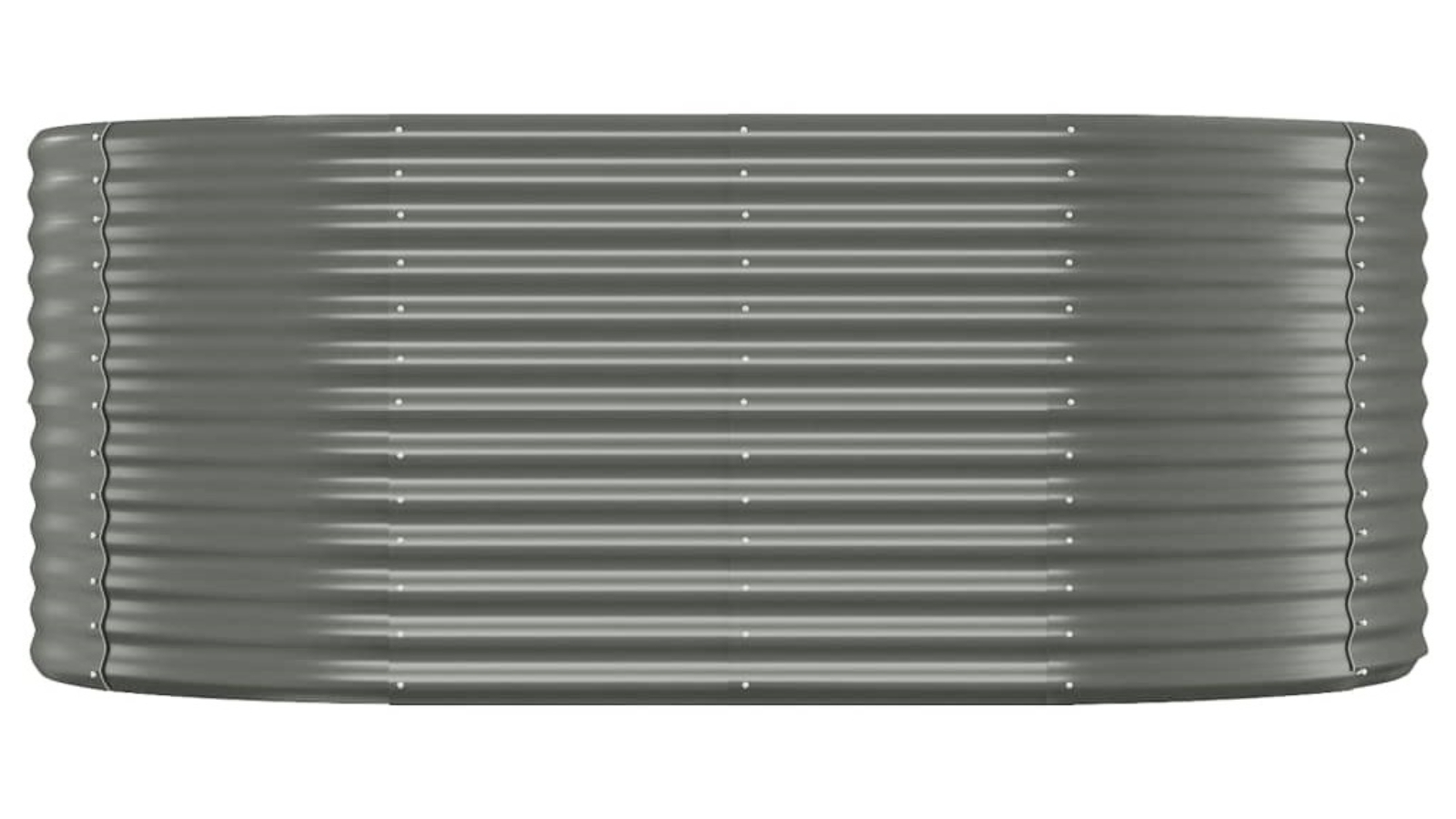 vidaXL Powder-coated Steel Grey Garden Planter - Medium