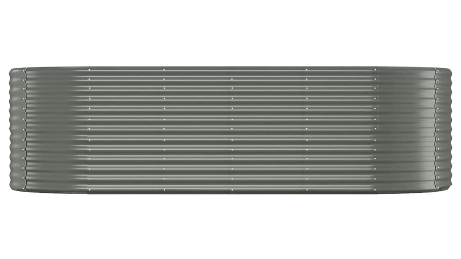 vidaXL Powder-Coated Steel Grey Garden Planter - 249 x 100 x 68cm