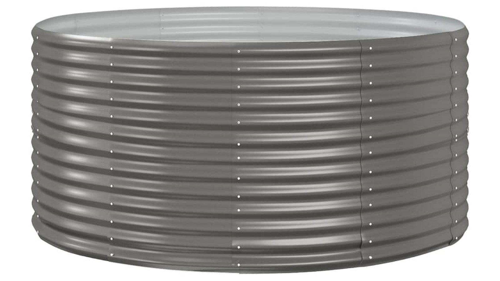 vidaXL Grey Powder-coated Steel Garden Planter - 140 x 140 x 68cm
