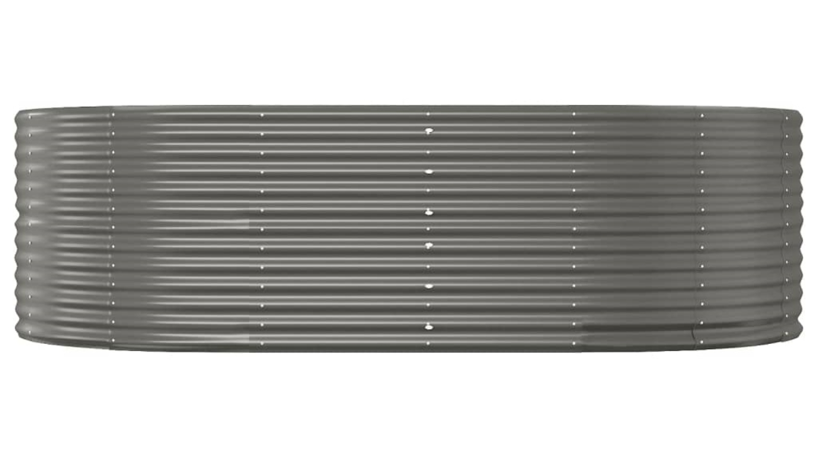 vidaXL Grey Powder-coated Steel Garden Planter - 212 x 140 x 68cm 