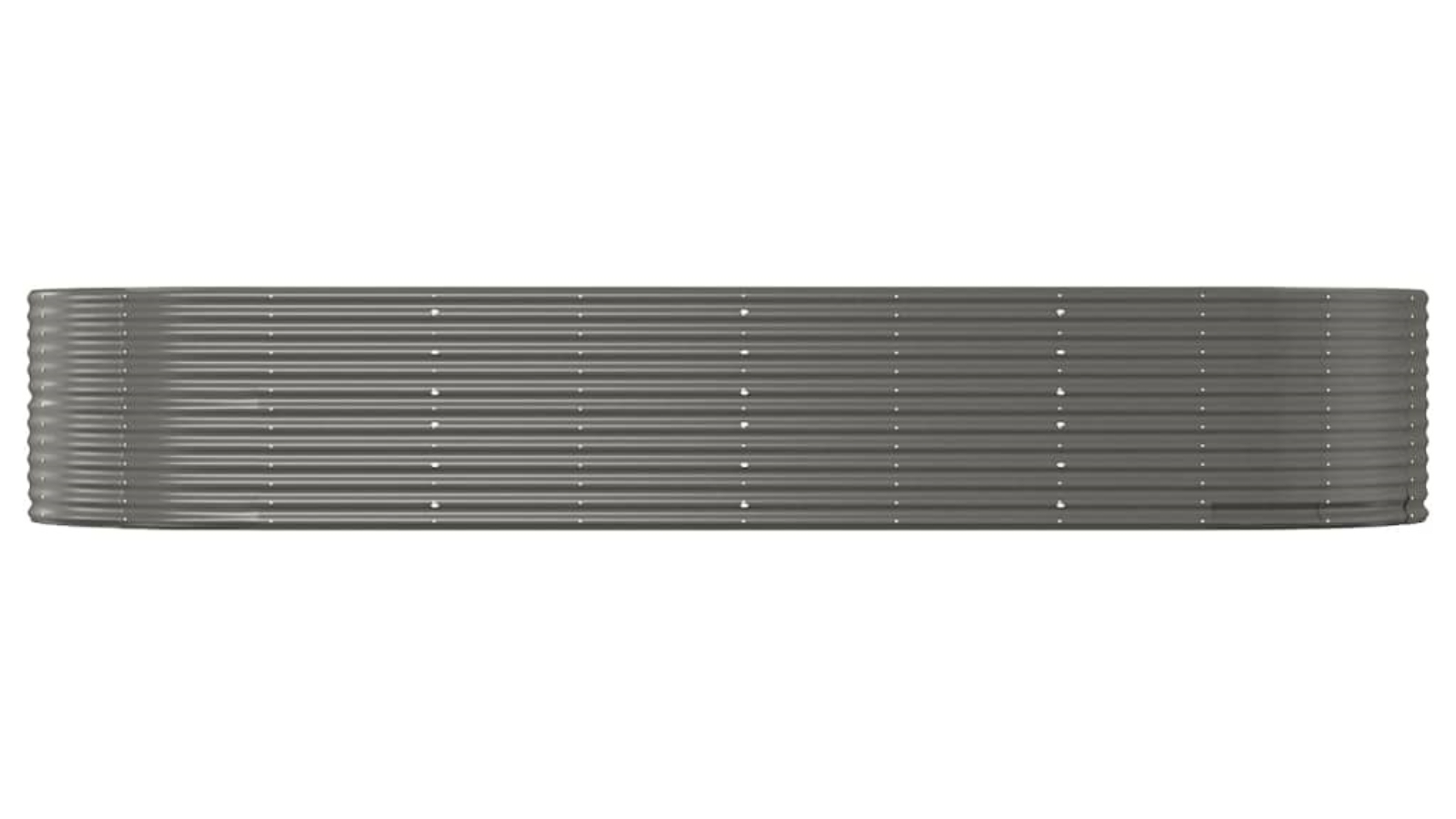 vidaXL Grey Powder-coated Steel Garden Planter - 367 x 140 x 68cm