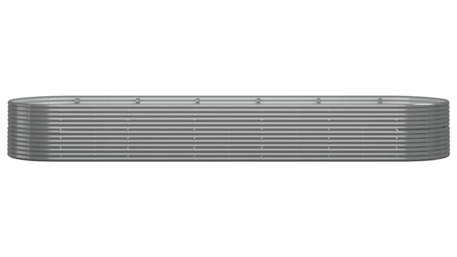 vidaXL Grey Powder-coated Steel Garden Planter - 510 x 140 x 68cm