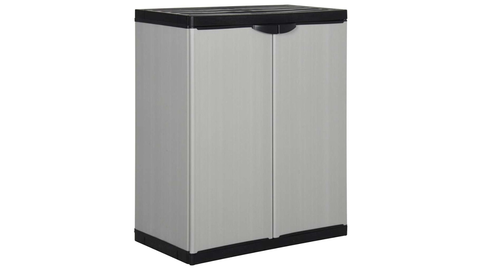 vidaXL Grey/Black Garden Storage Cabinet with Shelf - 68 x 40 x 85cm
