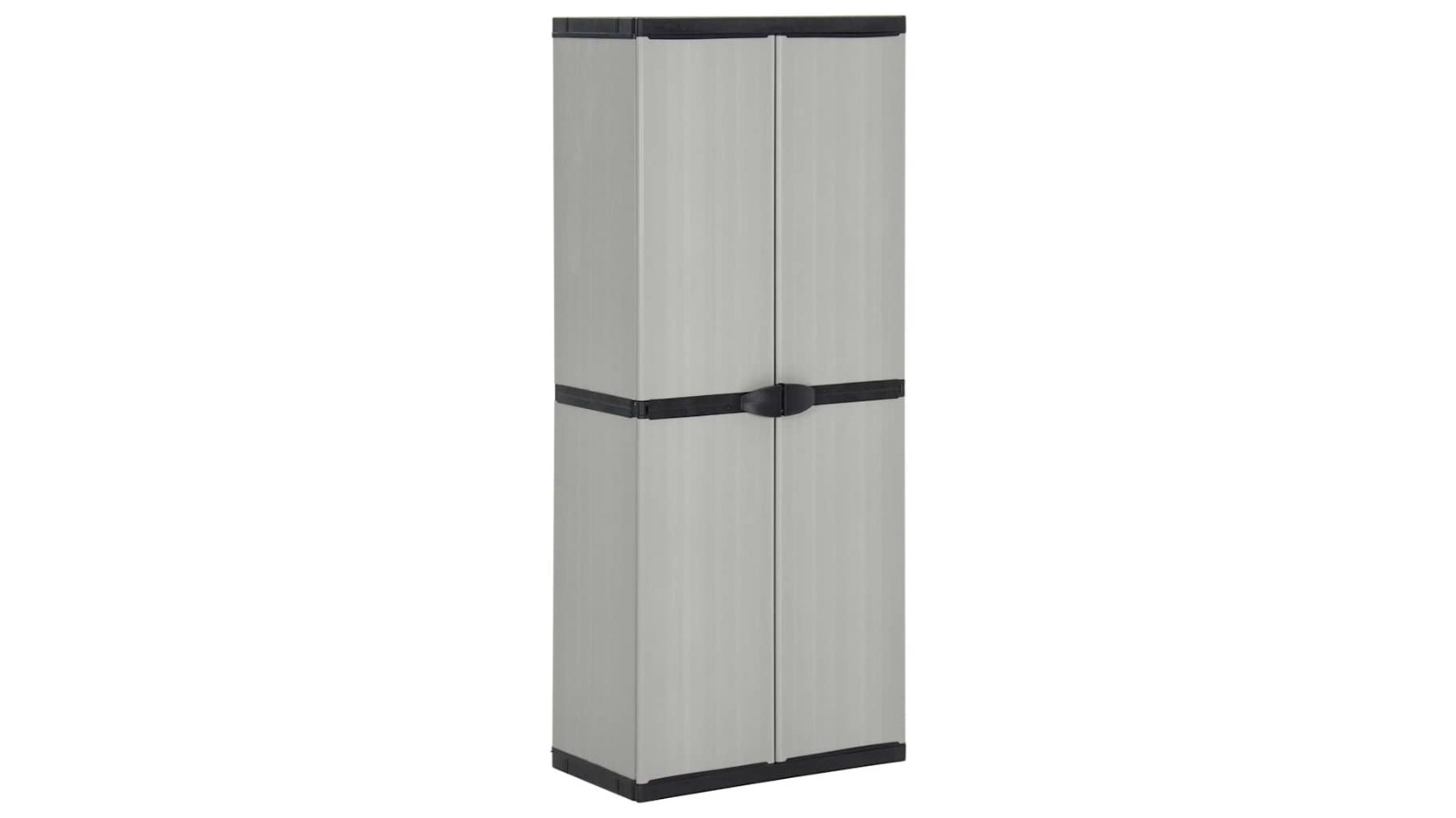 vidaXL Grey/Black 68 x 40 x 168cm Garden Storage Cabinet with 3-Shelf