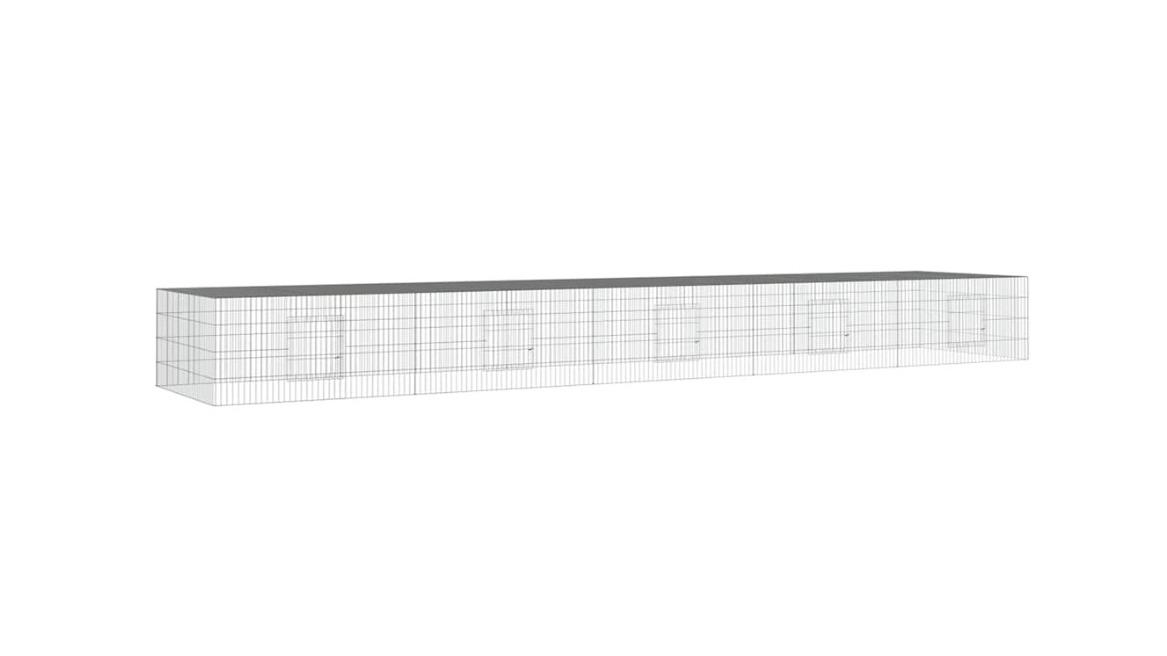 vidaXL 5-Panel Galvanised Iron 541 x 109 x 54cm Rabbit Cage