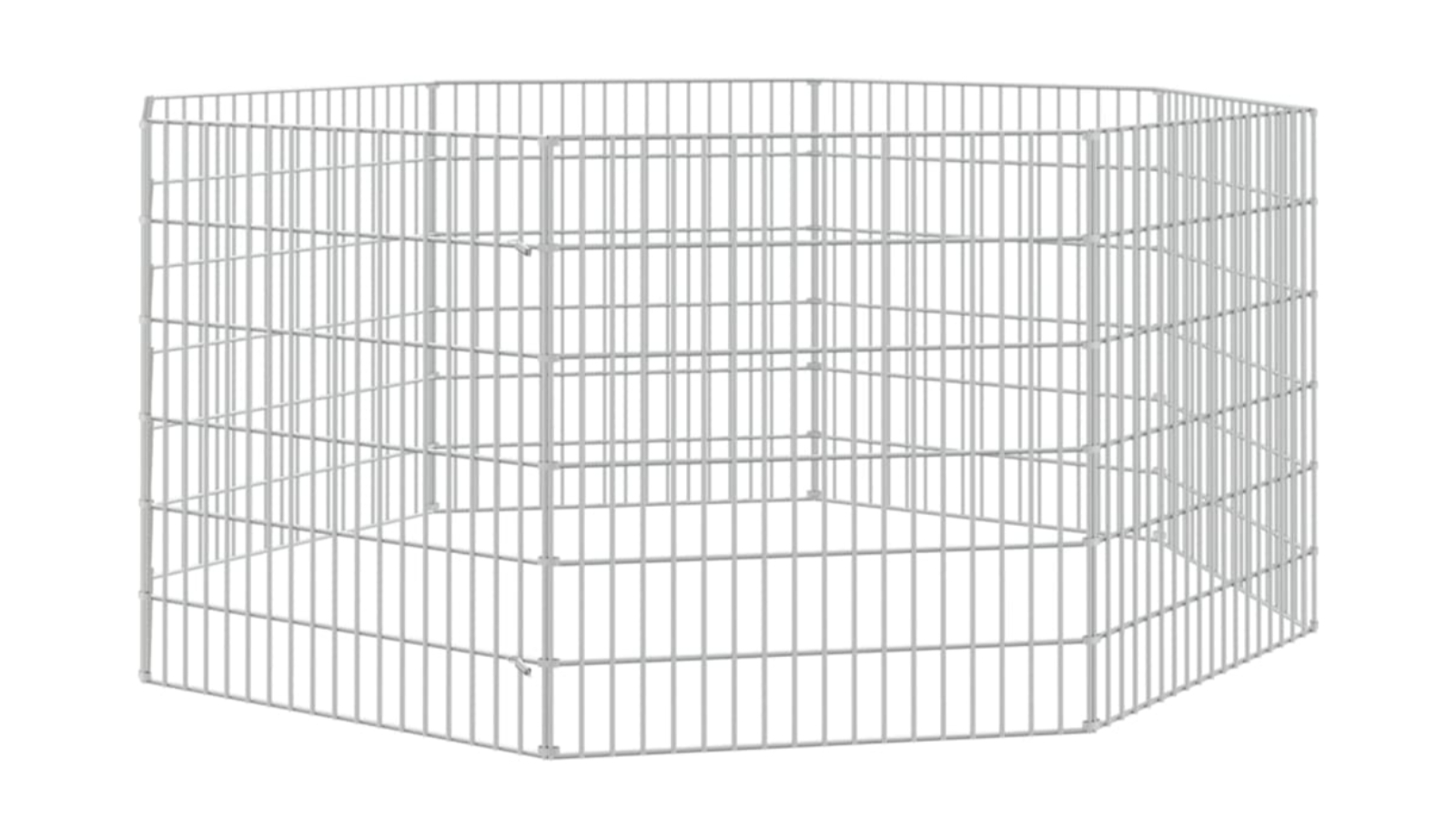 vidaXL Galvanised Iron 8-Panel Free Range Animal Enclosure - 54 x 60cm