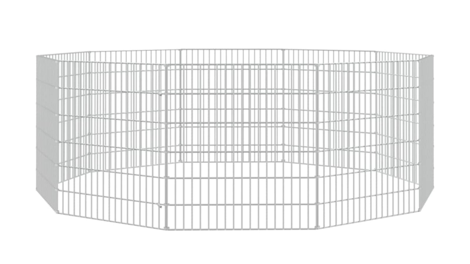 vidaXL Galvanised Iron 10-Panel Free Range Animal Enclosure - 54 x 60cm