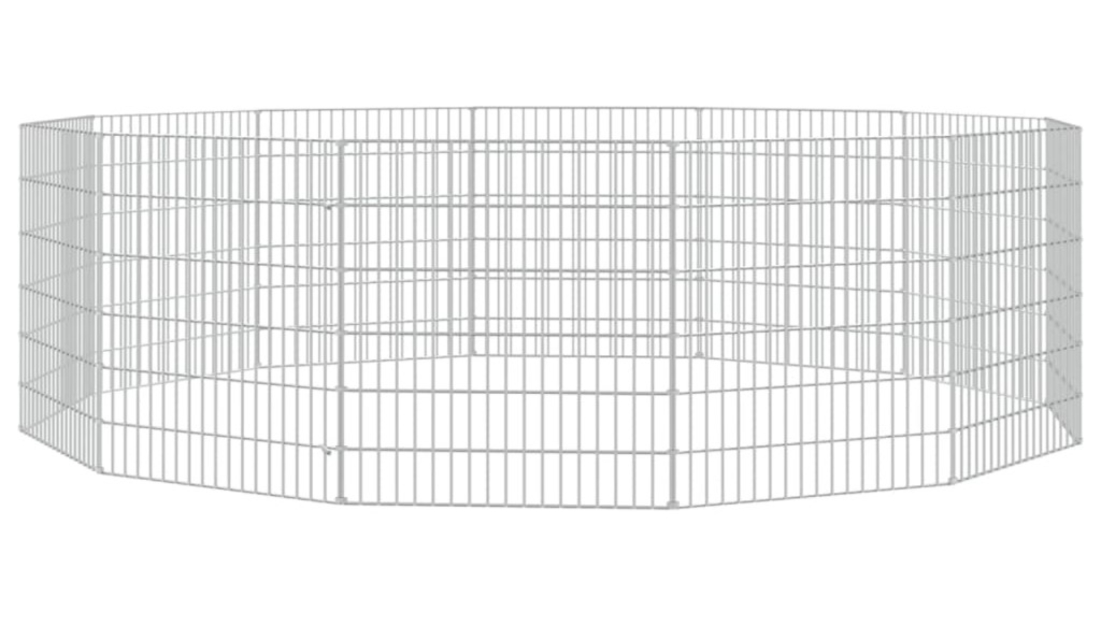 vidaXL Galvanised Iron 12-Panel Free Range Animal Enclosure - 54 x 60cm