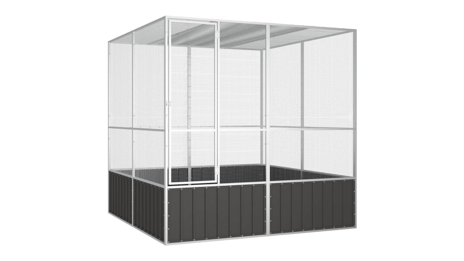 vidaXL Anthracite Bird Cage - 213.5 x 217.5 x 211.5cm