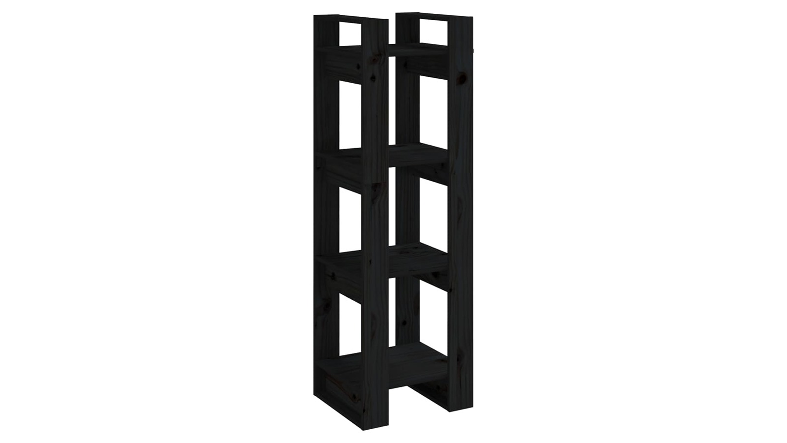 vidaXL Black Solid Pine Wood 41 x 35 x 125cm Book Cabinet/Room Divider