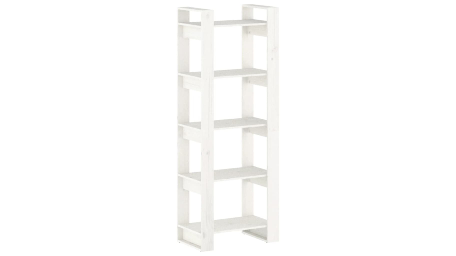 vidaXL White 60 x 35 x 160cm Solid Wood Book Cabinet/Room Divider